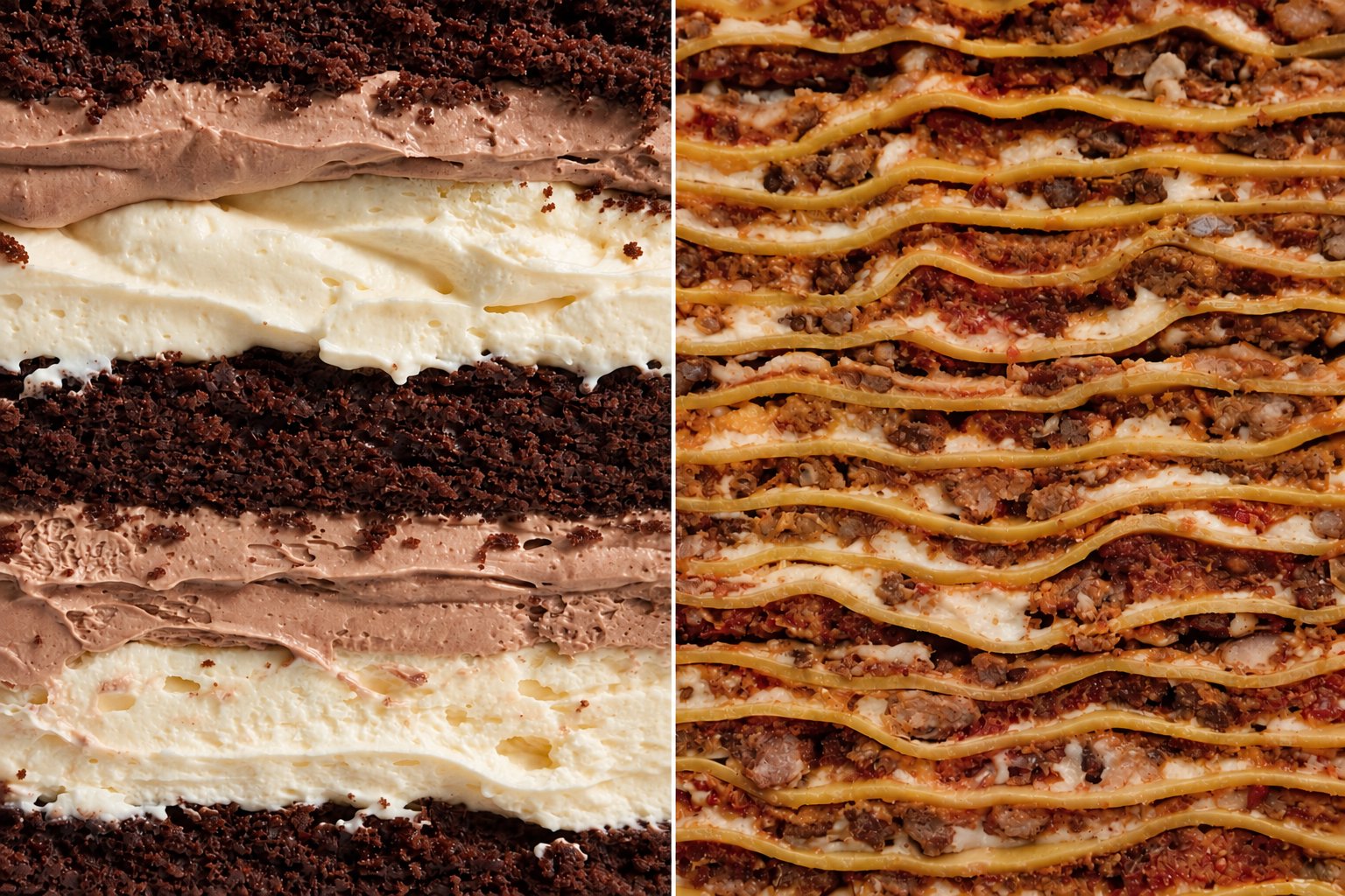 Layered chocolate cake and homemade lasagna to take home from Dëli Café in Brasilito